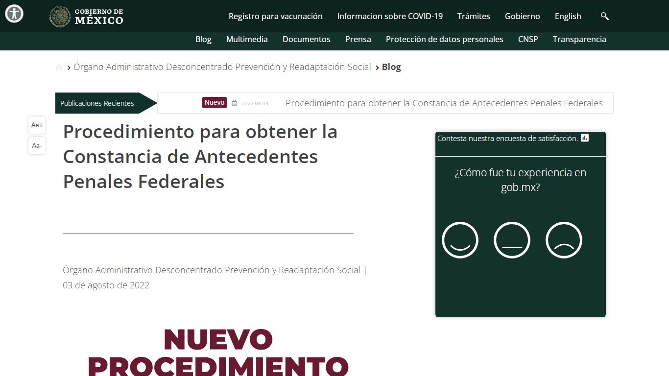 Procedimiento para obtener la Constancia de Antecedentes Penales ...